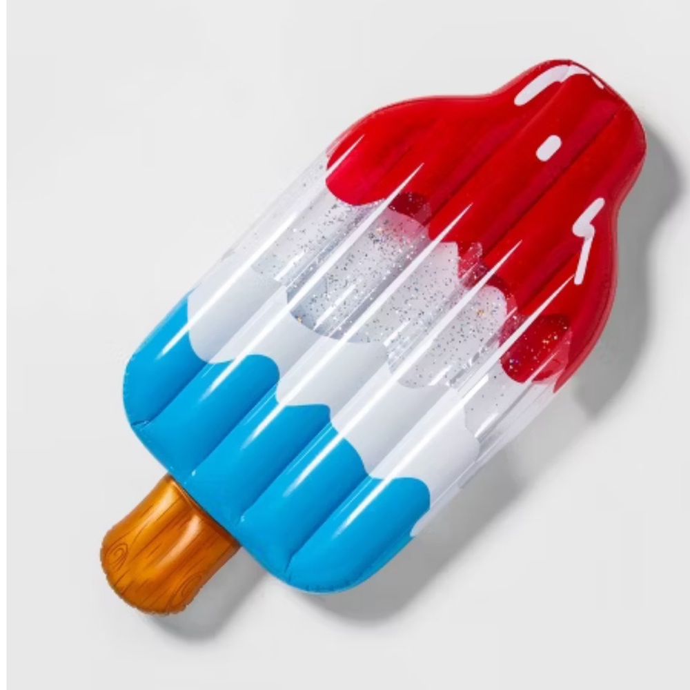 SUN SQUAD giant Popsicle Lounge Float with Glitter